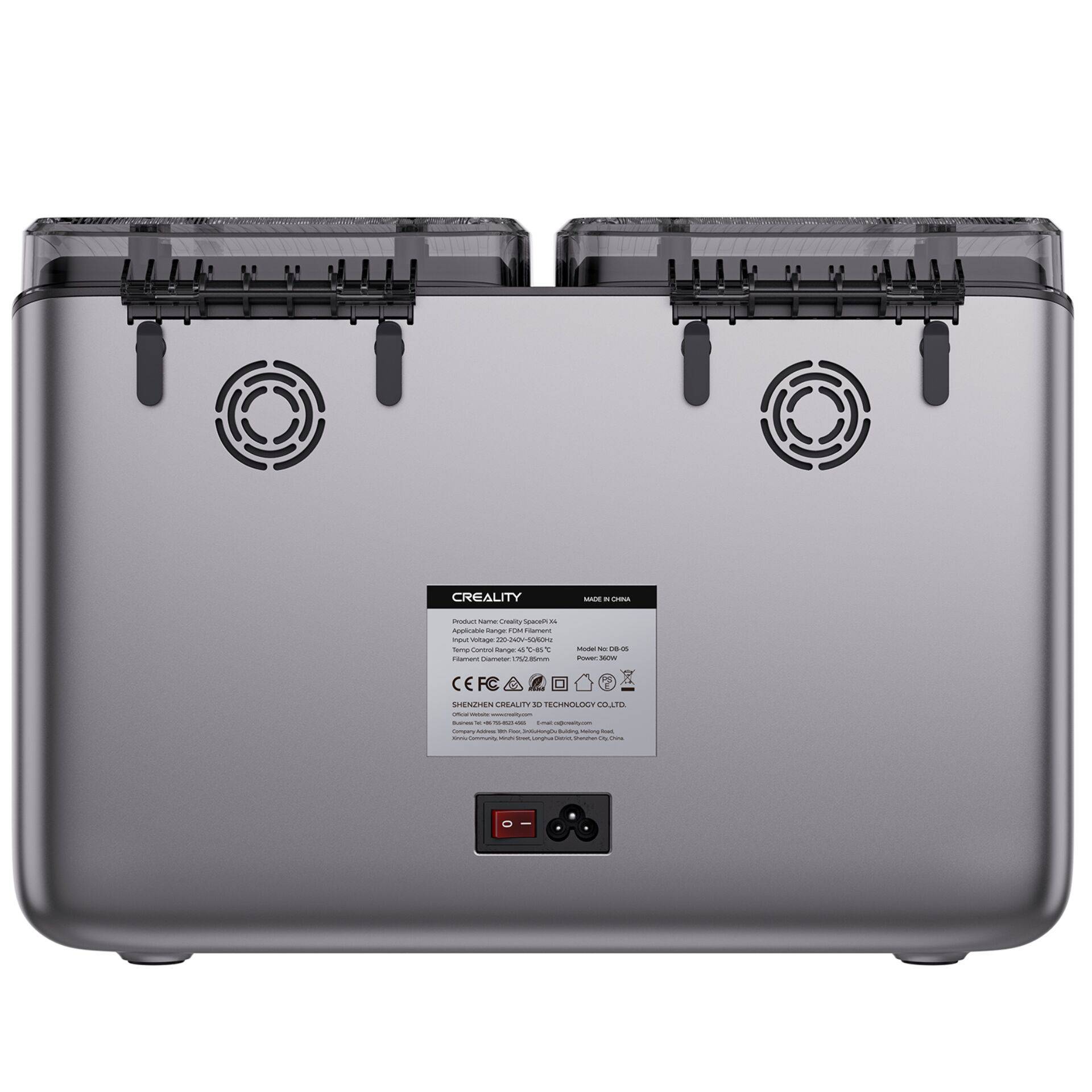 Creality SpacePi X4 Filament Trockenbox für 4 Spulen, bis 85°C, duale 200W PTC-Heizung-4