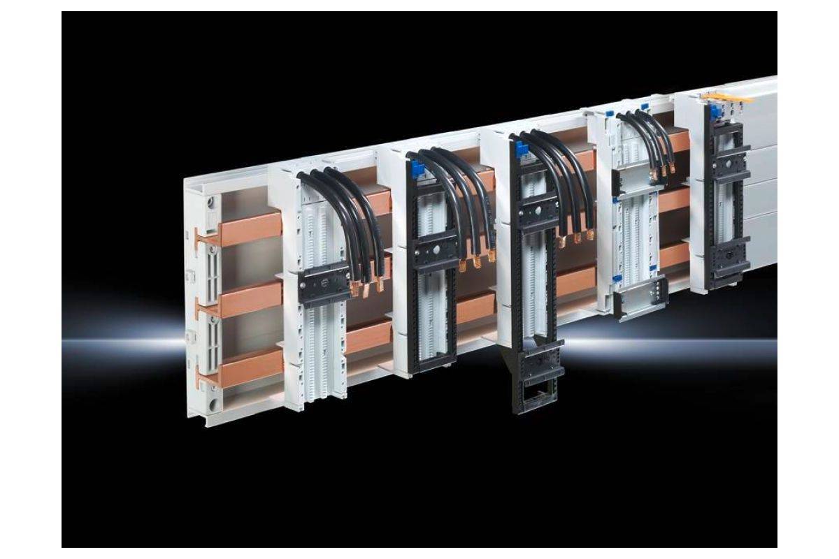 1St. Rittal SV 9340.370 OM-Adapter 25A, AWG12, 3-polig, BxH 45x208mm, TS45C, Pinblock,Tragrahm-0