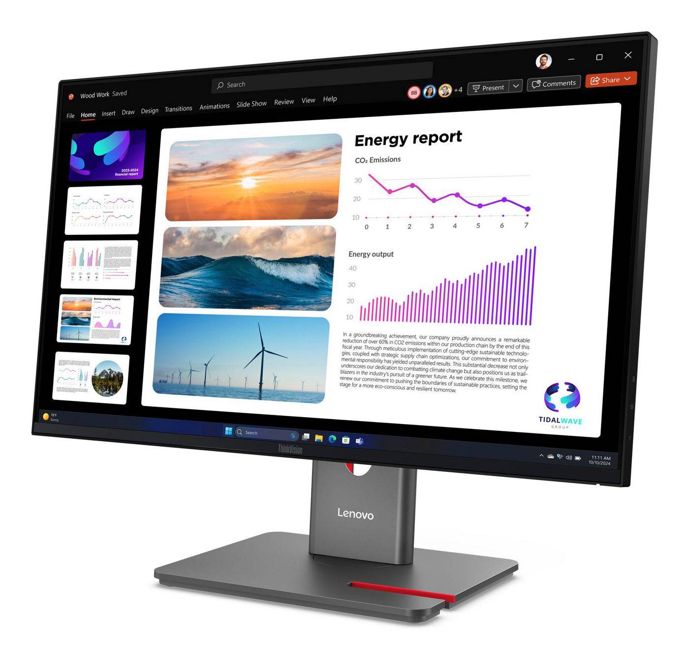 Lenovo ThinkVision P24Q-40 Quad HD Display 60,5 cm (23,8') 64B2GAT1EU-1