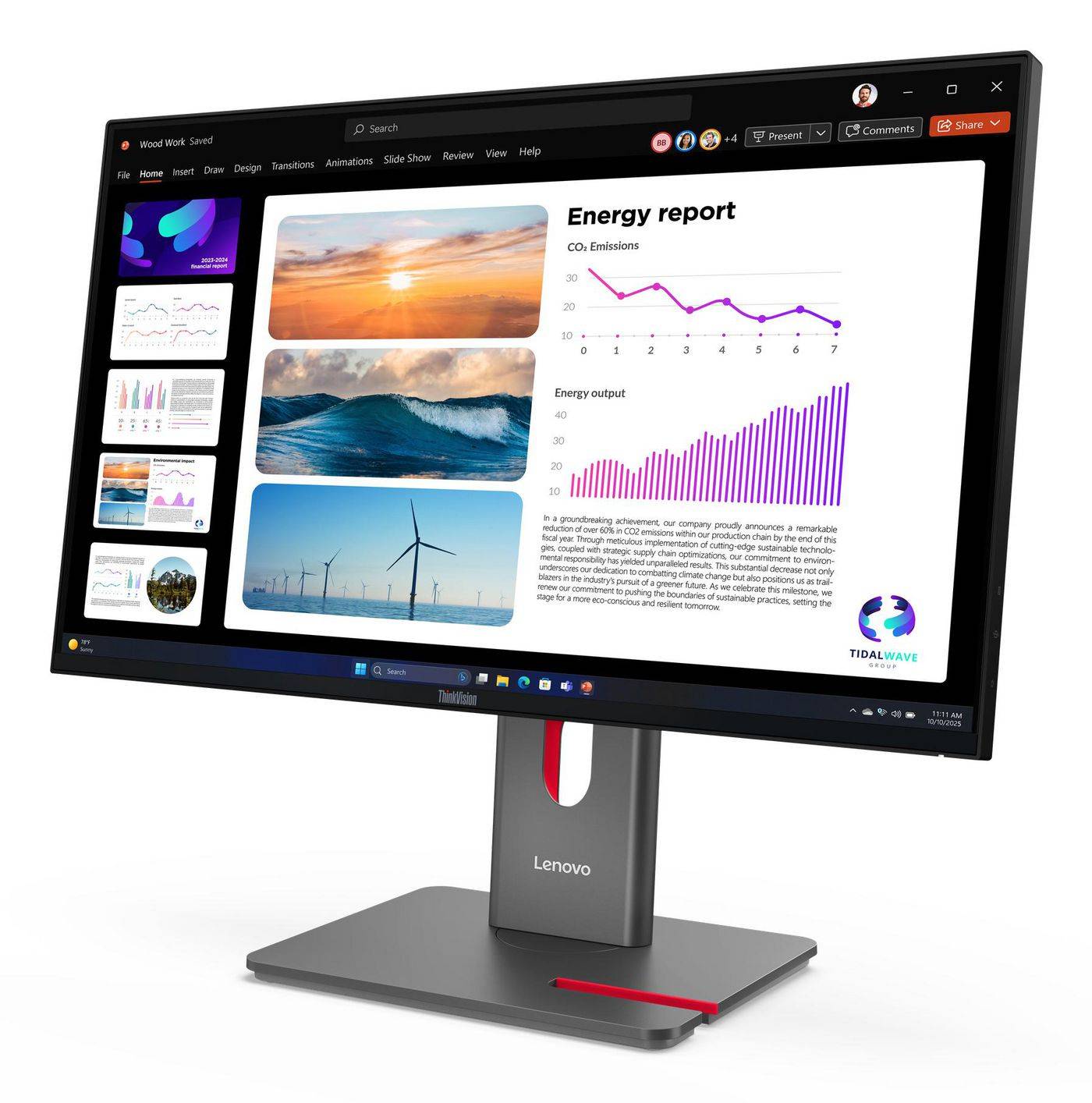 Lenovo ThinkVision P24Q-40 Quad HD Display 60,5 cm (23,8') 64B2GAT1EU-2