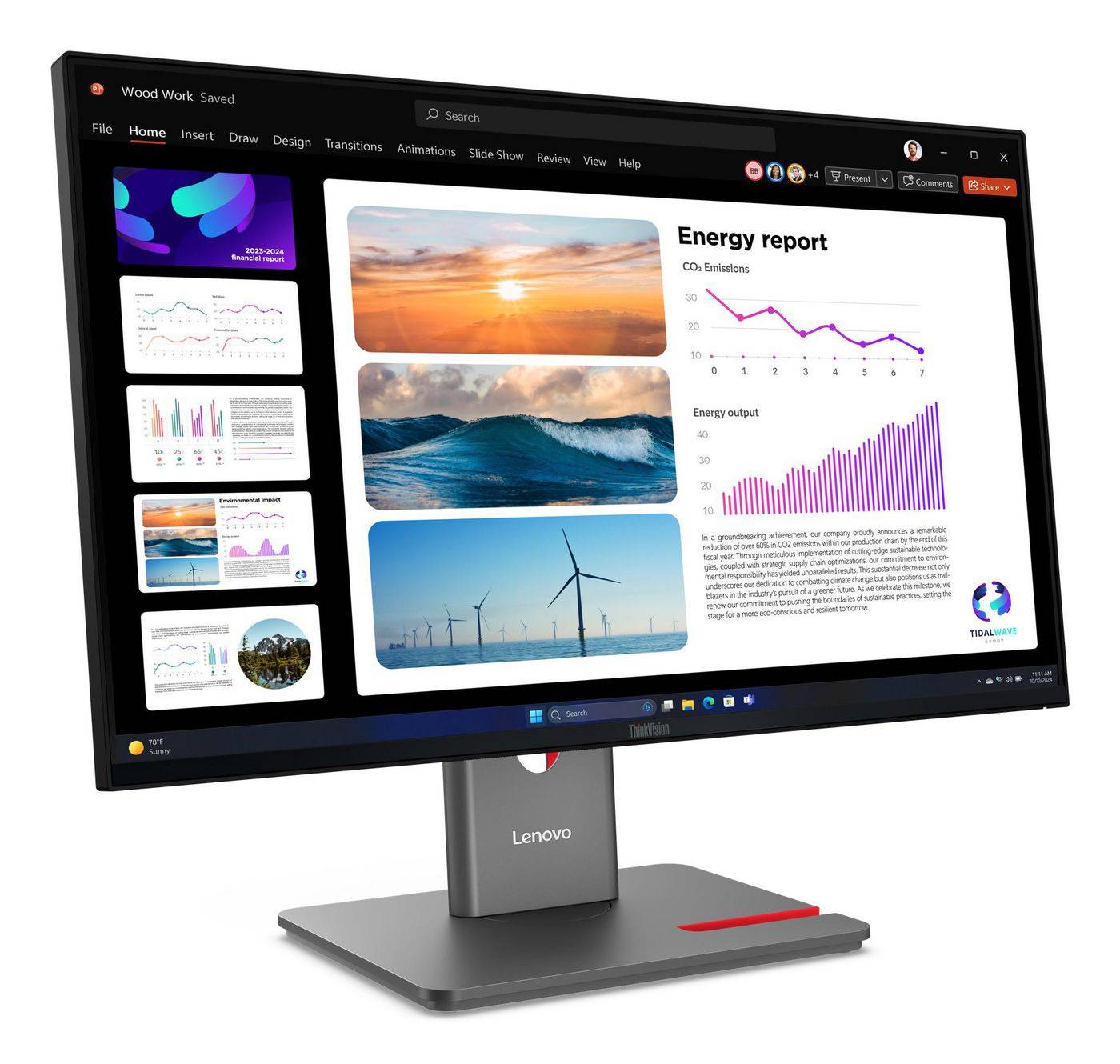 Lenovo ThinkVision P24Q-40 Quad HD Display 60,5 cm (23,8') 64B2GAT1EU-3