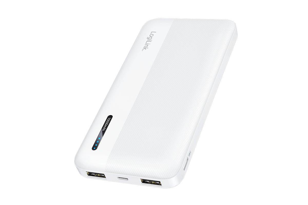 Logilink Mobile Power Bank, LiPo, 10.000 mAh, USB-C in/out, white Energie & USV Powerbanks-0