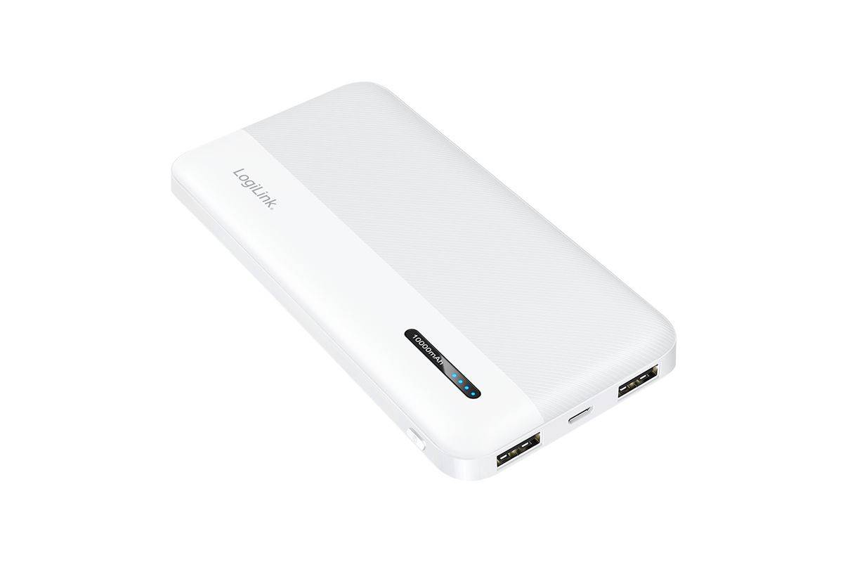 Logilink Mobile Power Bank, LiPo, 10.000 mAh, USB-C in/out, white Energie & USV Powerbanks-2