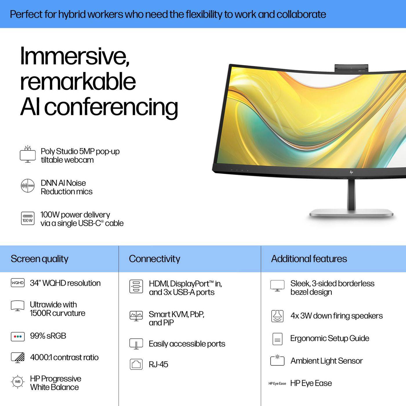 HP 534pm - Series 5 Pro - LED-Monitor - gebogen - 86.4 cm (34")-2