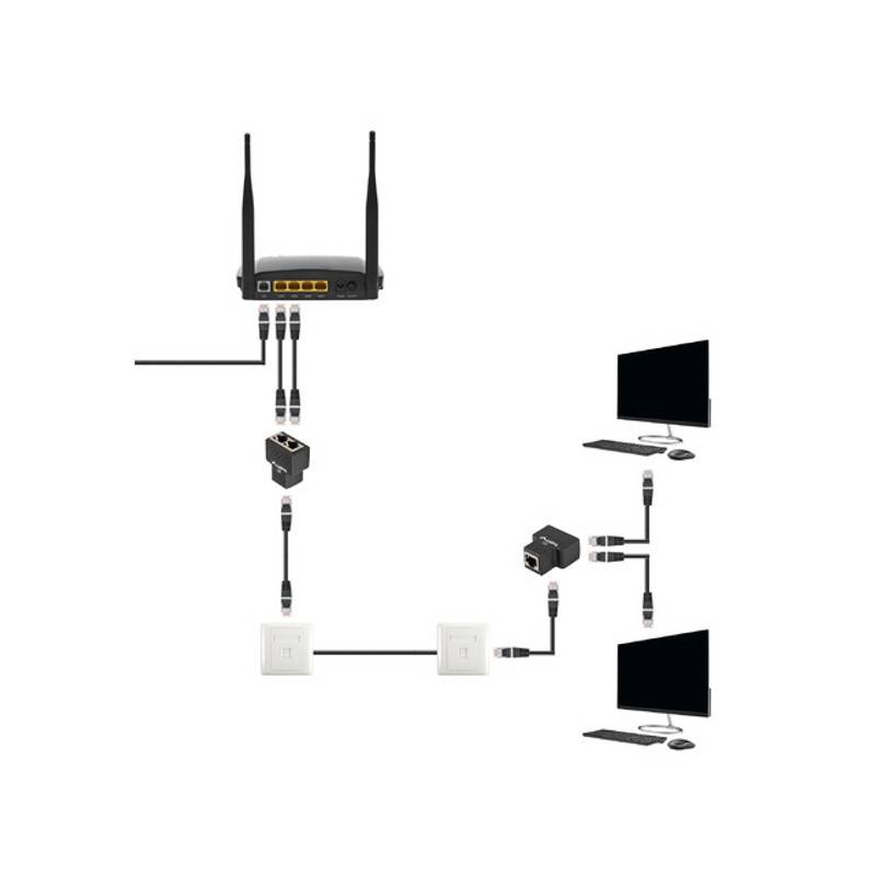 Lanberg Netzwerk-Splitter - RJ-45 (W) zu RJ-45 (W)-1