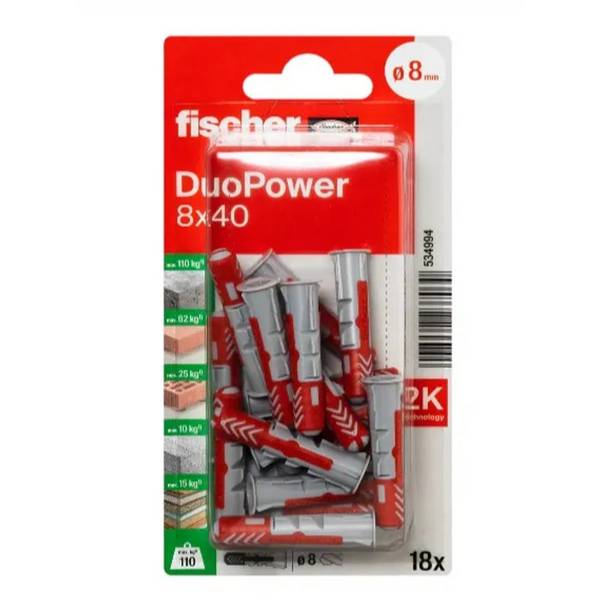 FISCHER - DuoPower 8 x 40 K NV Dübel 40 mm 534994 1 Set