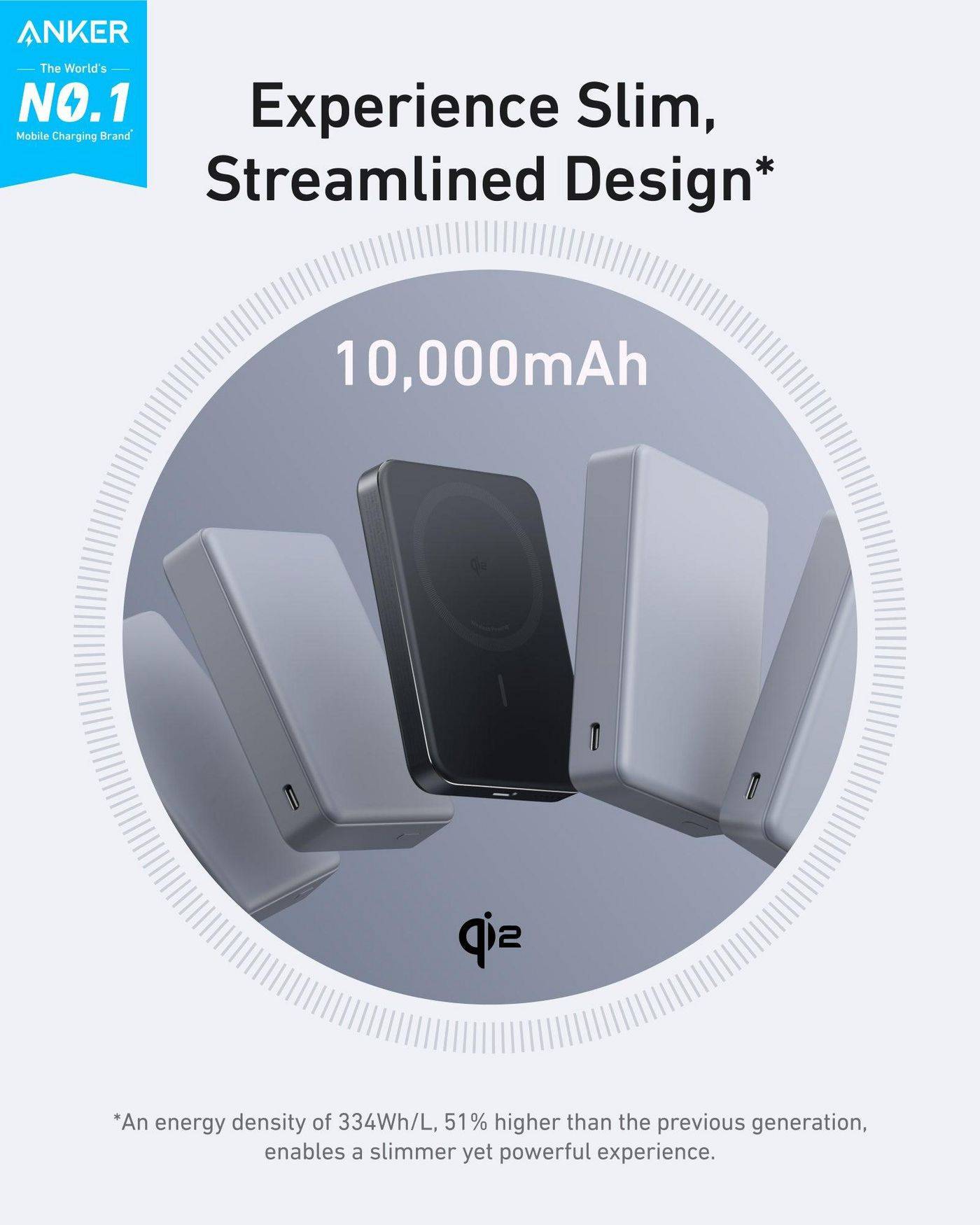 Anker MagGo Induktive Powerbank 10.000 mAh, 30W, Schwarz A1664H11-1