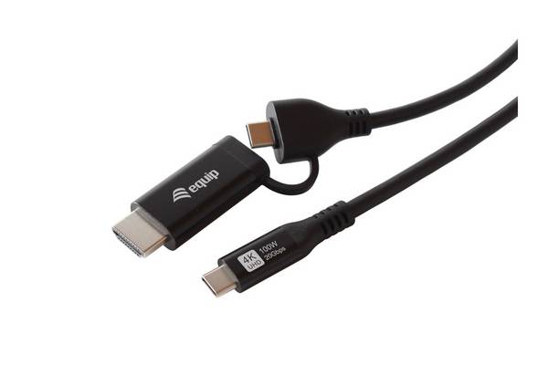 Equip Adapter Usb-C->Usb-C+Hdmi Pd100W 4K/60Hz Alu. - Adapter - Digital/Daten