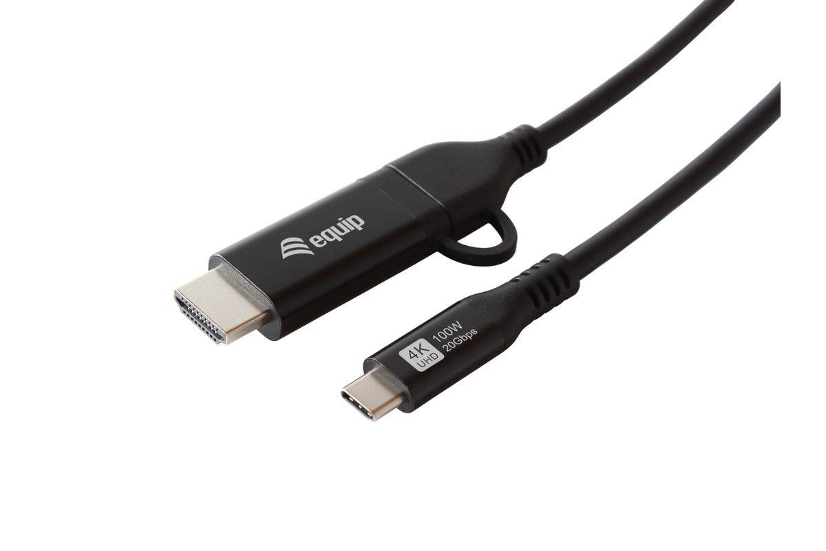 Equip Adapter Usb-C->Usb-C+Hdmi Pd100W 4K/60Hz Alu. - Adapter - Digital/Daten-1