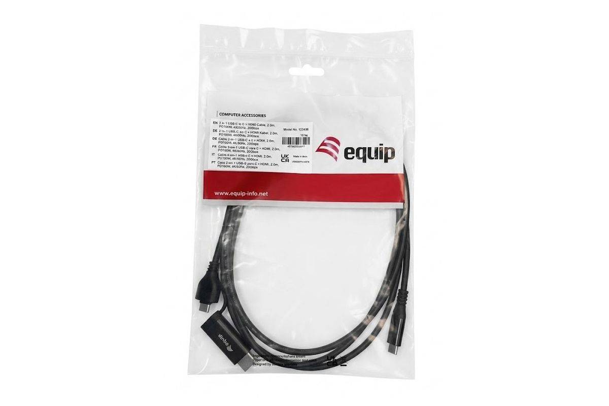 Equip Adapter Usb-C->Usb-C+Hdmi Pd100W 4K/60Hz Alu. - Adapter - Digital/Daten-3