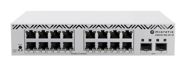 MIKROTIK - Cloud Smart Switch CSS318-16G-2S+IN 16x Gigabit 2x SFP+ - Switch - 1 Gbps