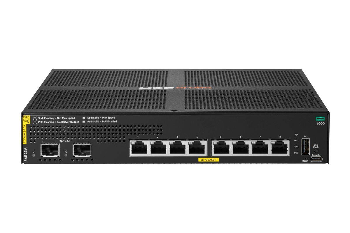 HPE ANW 6000 8G CL4 2F 67W Sw EU en Netzwerk & Smart Home Switch - CLI verwaltet-0