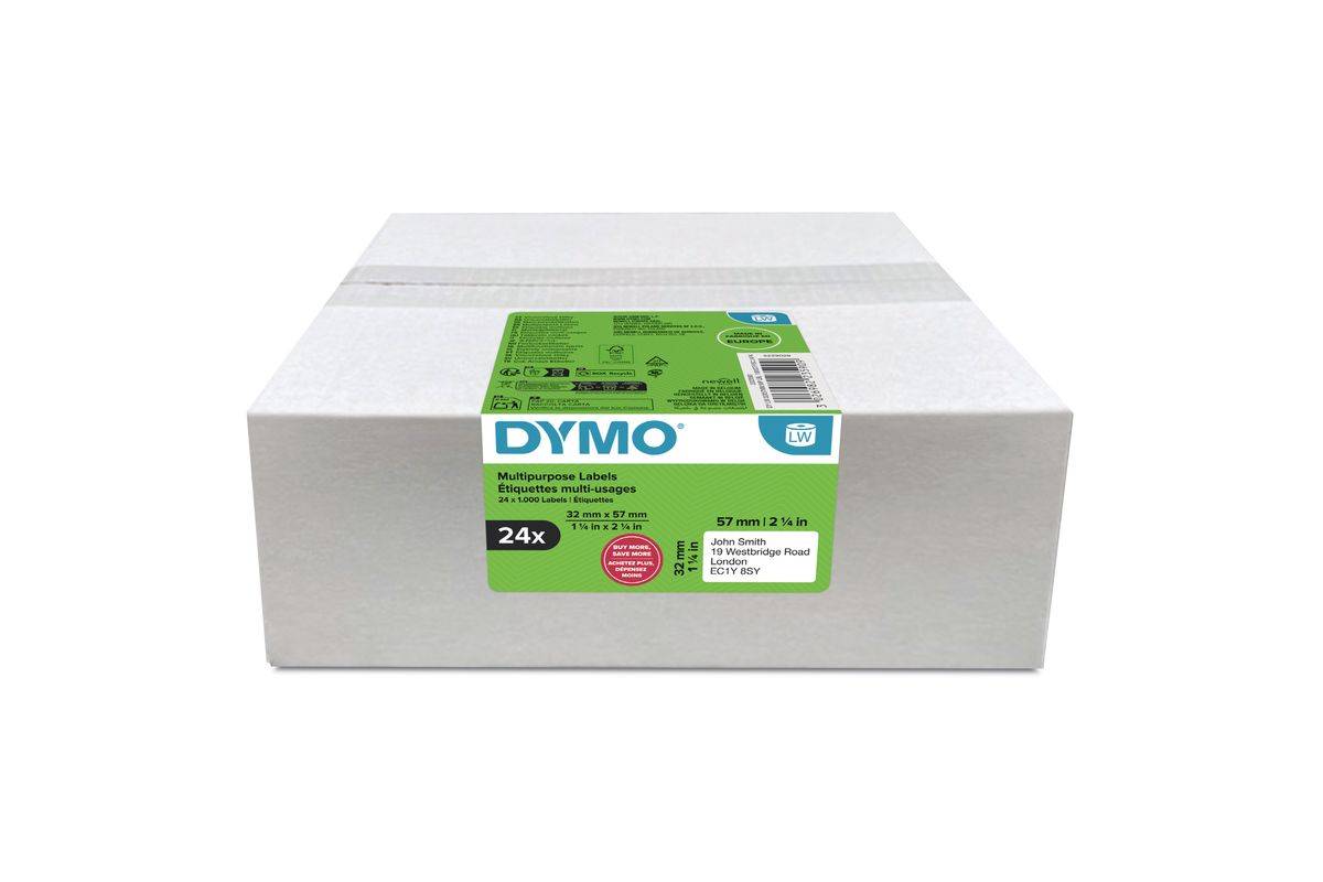Dymo Klebstoff - weiß - 57 x 32 mm 1000 Etikett(en) (24 Rolle(n)-0