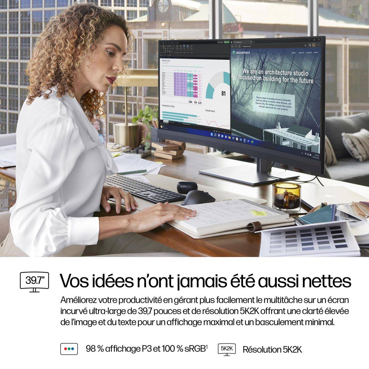 HP - Series 7 Pro 39.7 inch 5K2K Conferencing Monitor-740pm - 100,8 cm-6