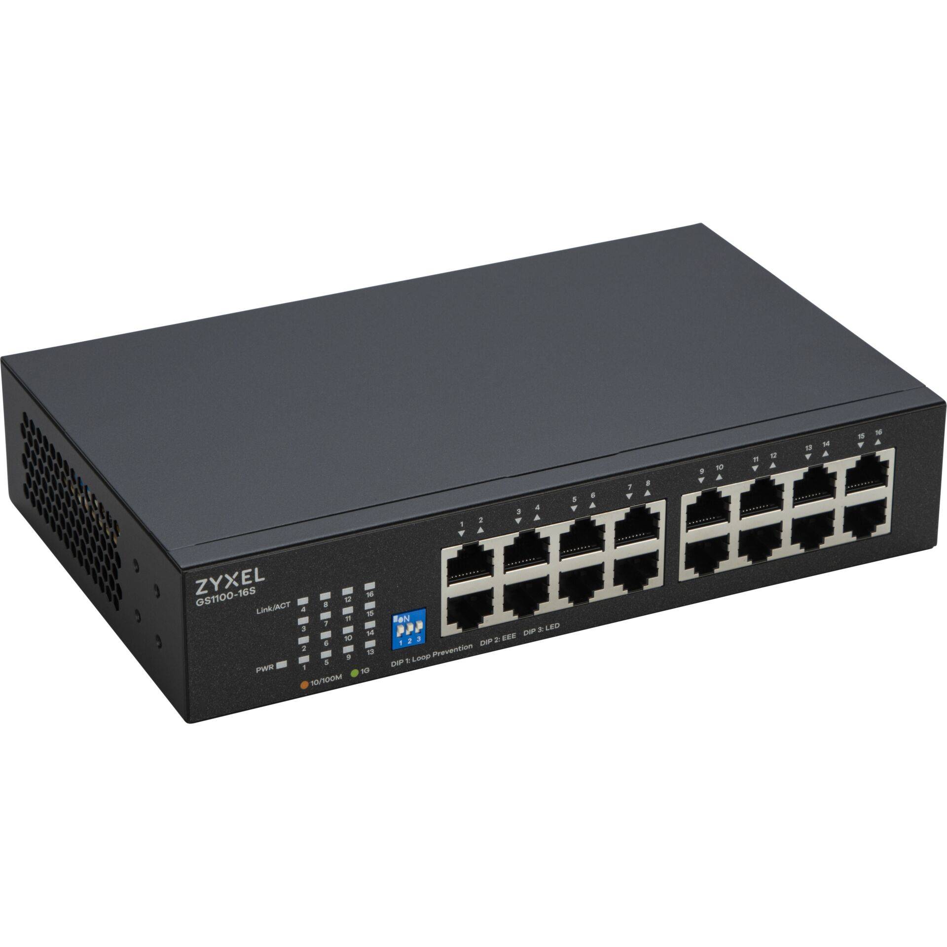 ZyXEL GS1100-16S Unman. Switch m. DIP Selektor 1 Gbps 16-Port Unmanaged-0
