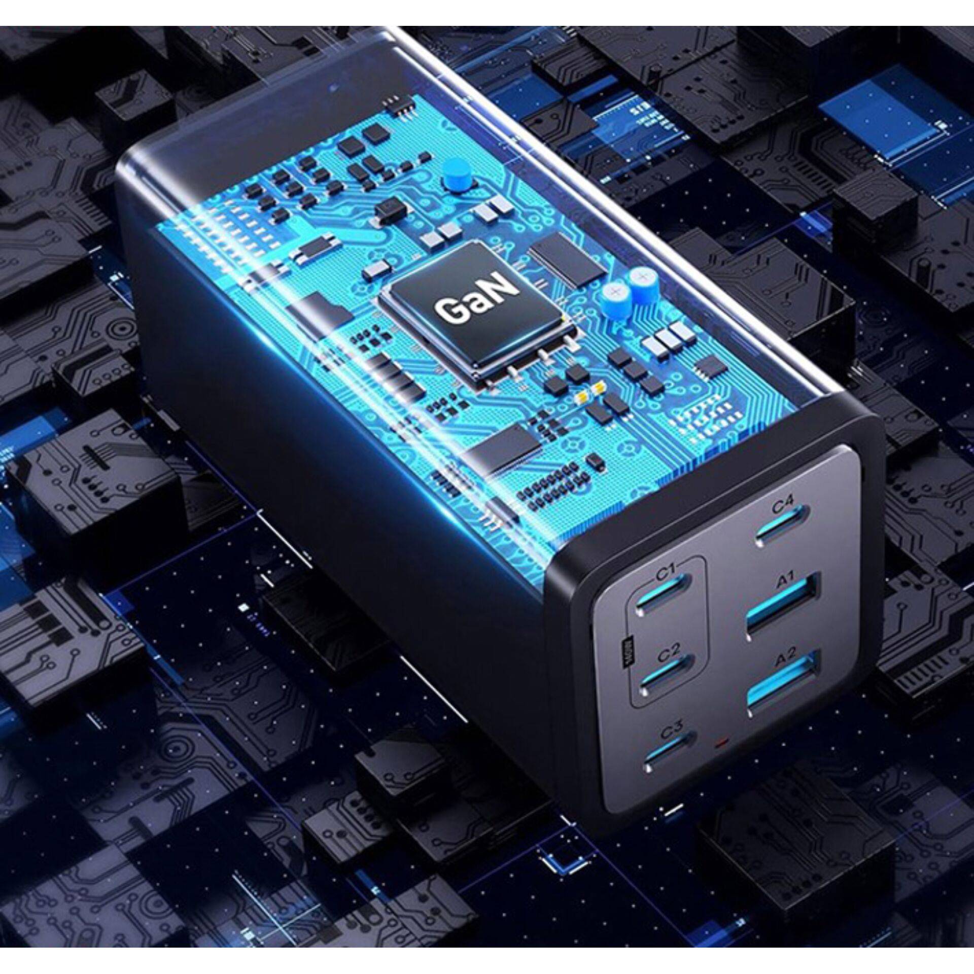 Conceptronic Netzteil - 200 Watt - Power Delivery 3.1, QC 3.0, PD 3.0 - 6 Ausgabeanschlussstellen (4 x USB-C, 2 x 9-poli-4