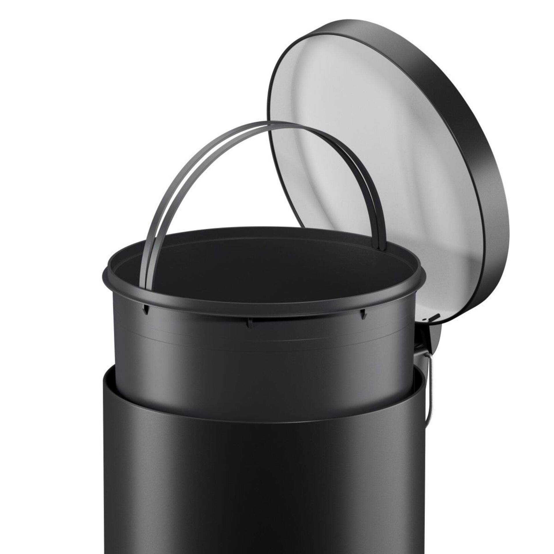 Tretabfallsammler Selekta 30l D290xH640mm Stahlbl.schwarz HAILO-2