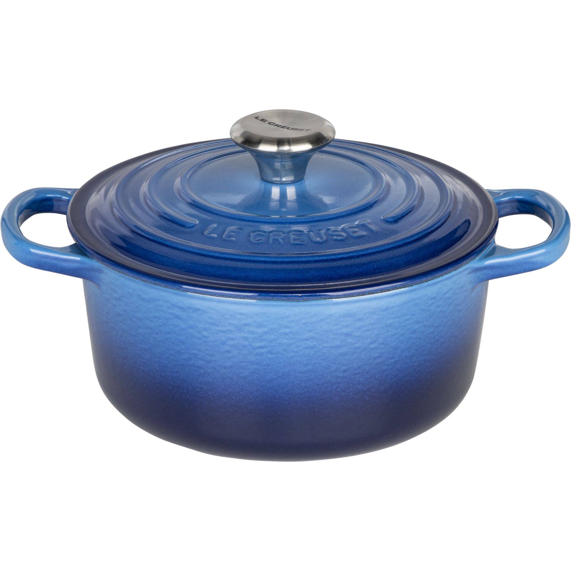 Le Creuset 21177182202430 Signature Gusseisen-Braeter mit Deckel 18 cm Azure-0