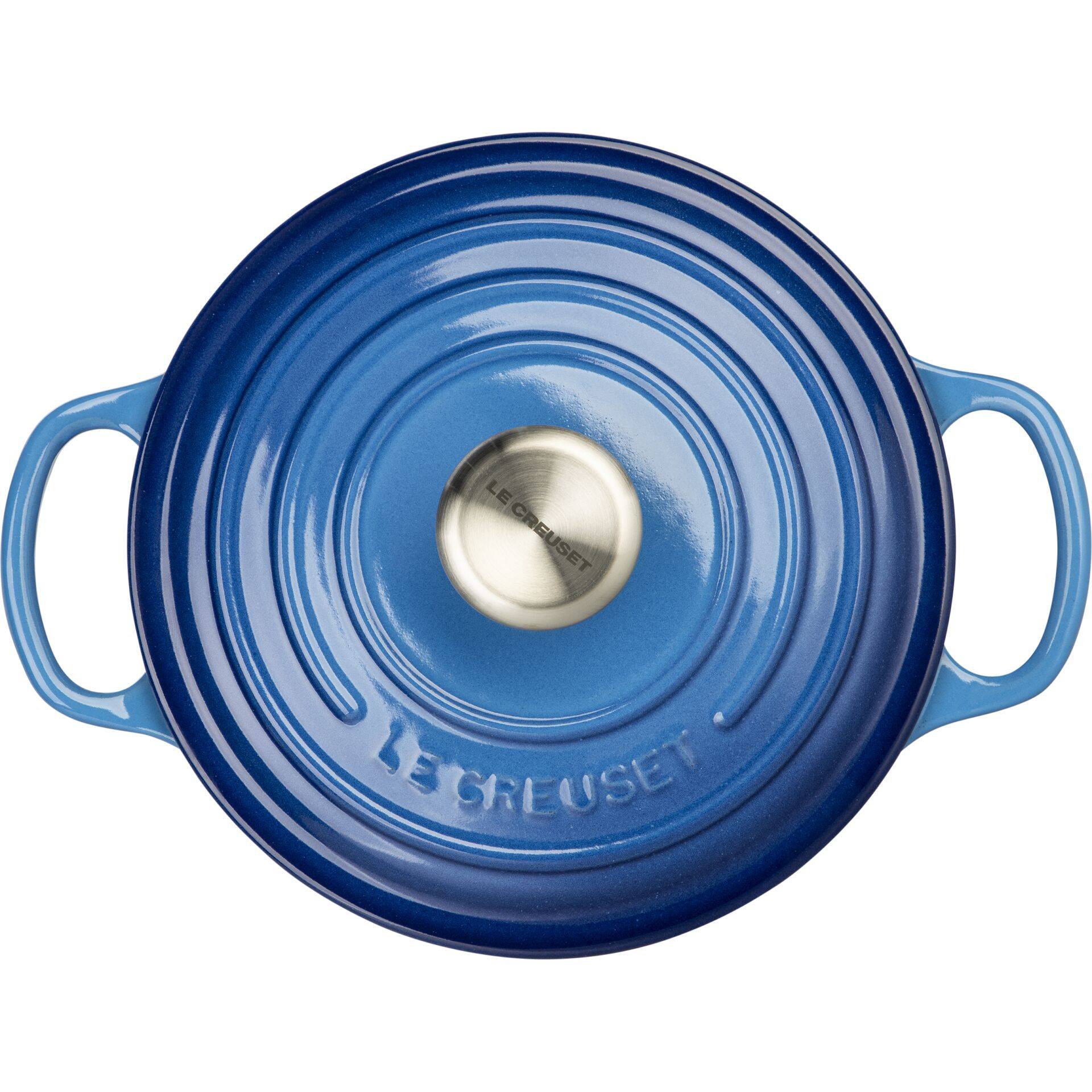 Le Creuset 21177182202430 Signature Gusseisen-Braeter mit Deckel 18 cm Azure-2