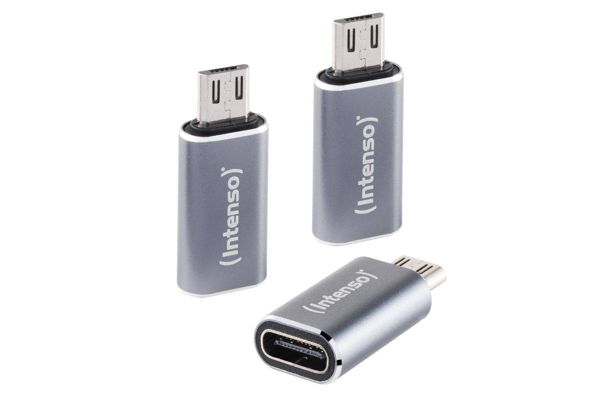 Intenso 3-pack Usb Adapter Usb-C -> Usb-Micro C480M Aluminiu - Adapter - Digital/Daten-0