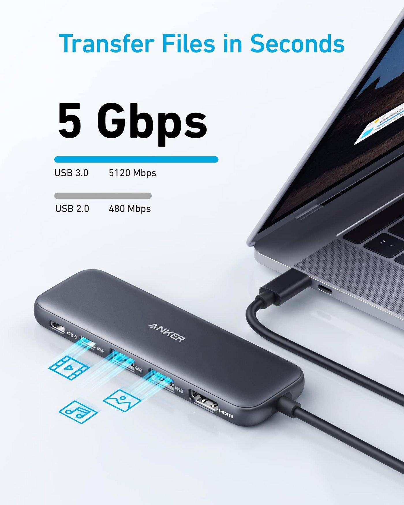 ANKER 332 USB-C Hub (5-in-1) Eingabe / Ausgabe Dockingstations und Hubs-3