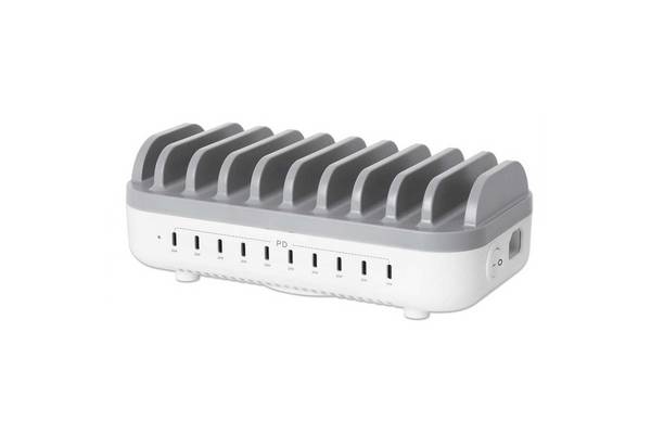 IC Intracom Manhattan - Ladestation - 20 W per port - 200 Watt - 3 A - PD 3.0 - 10 Ausgabeanschlussstellen (USB-C)