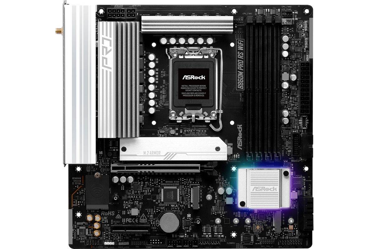 ASRock B860M Pro RS Wifi 1851 mATX HDMI/DP DDR5 Multimedia-Technik Mainboards INTEL-1