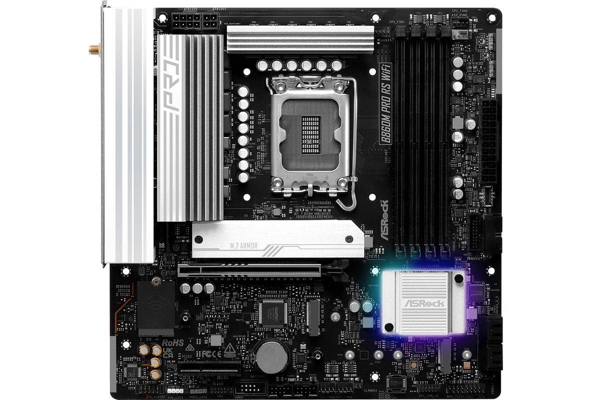 ASRock B860M Pro RS Wifi 1851 mATX HDMI/DP DDR5 Multimedia-Technik Mainboards INTEL-2