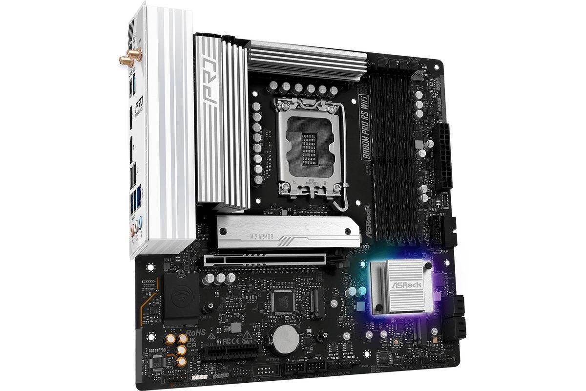 ASRock B860M Pro RS Wifi 1851 mATX HDMI/DP DDR5 Multimedia-Technik Mainboards INTEL-3