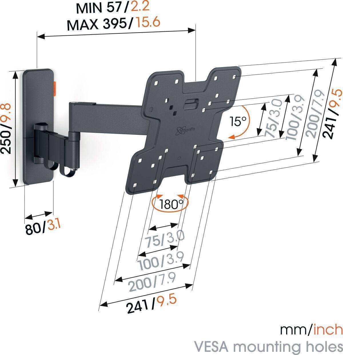 Vogel's QUICK Full-Motion+ TVM 1245 - Befestigungskit (Wandmontage, VESA-Adapter)-3