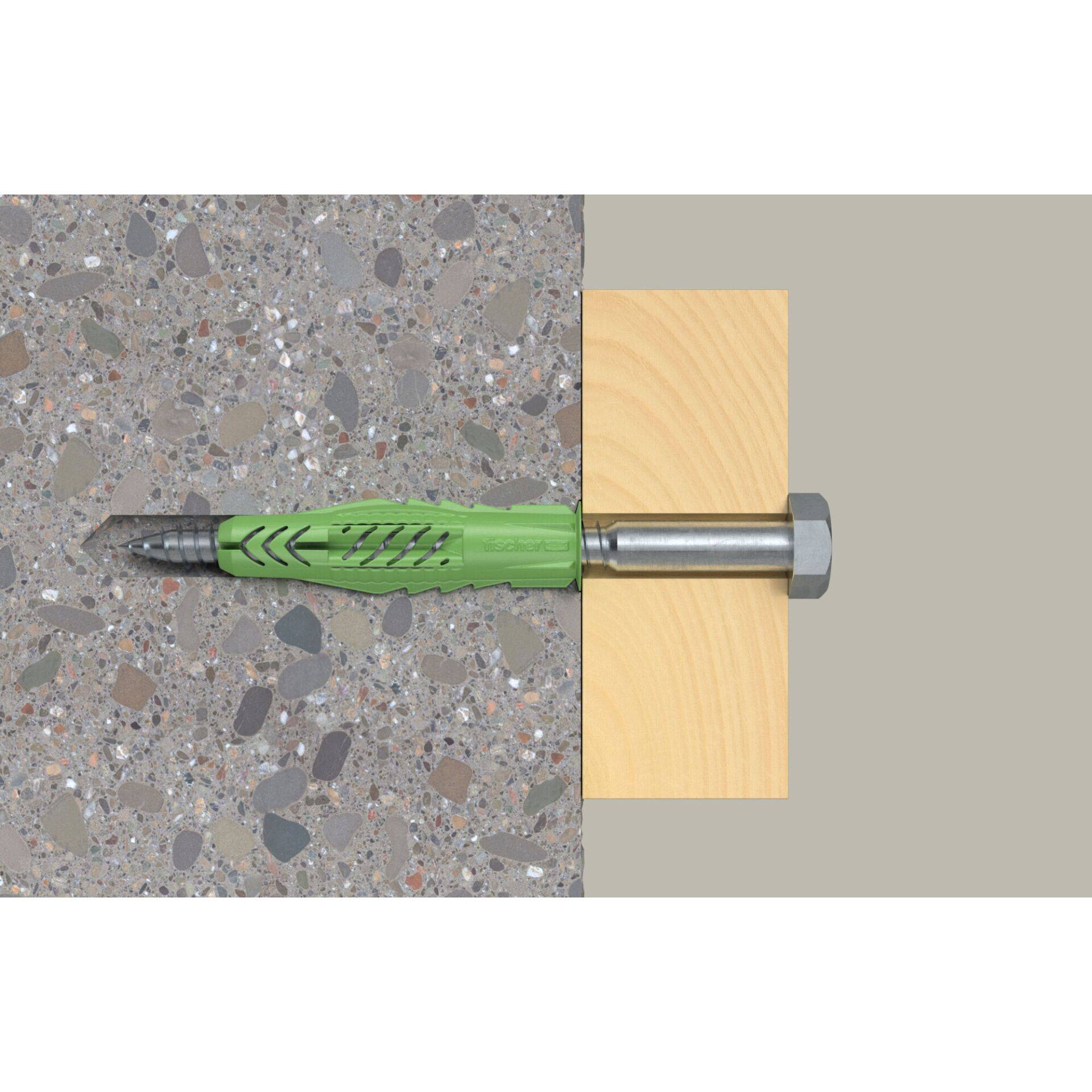 fischer 518887, Nylon, Kunststoff, Grün, 60 mm, 1 cm, 7,5 cm, 6 mm-1