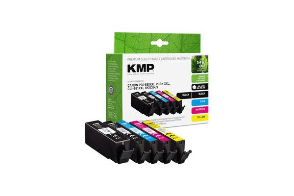 KMP Patrone Canon PGI-580XXL/CLI-581XXL Multip. bk c m y - Kompatibel - Wiederaufbereitet