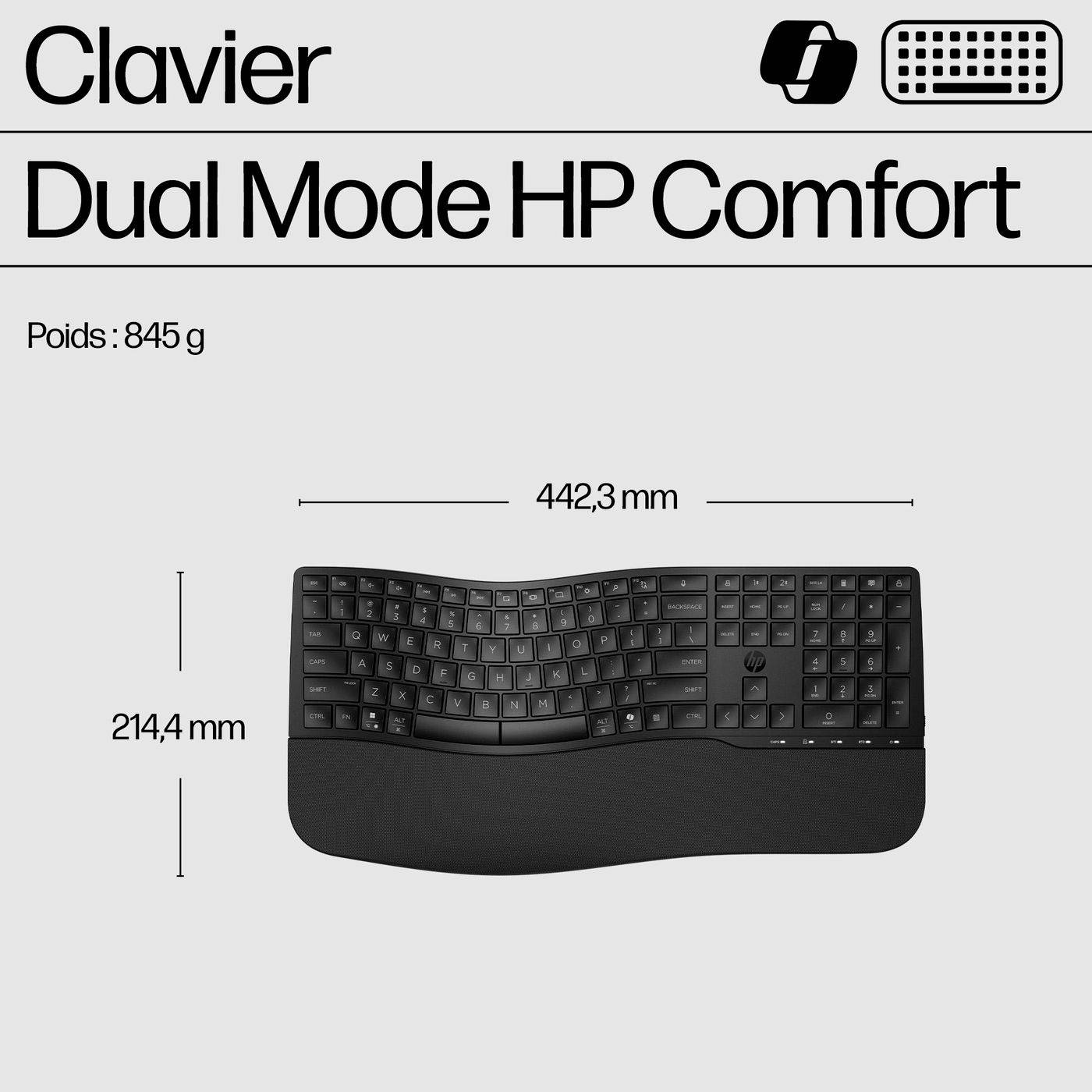 HP 680 - Tastatur - Dual Mode, 3-Zonen-Layout-6