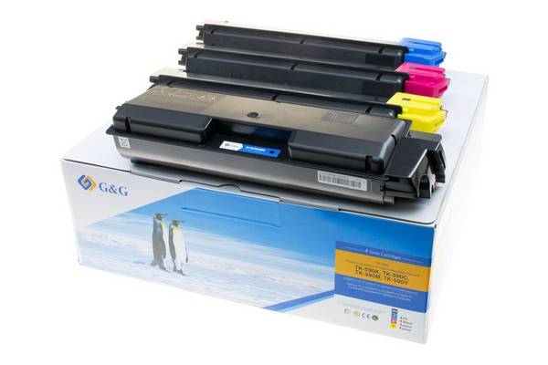 G&G Toner ersetzen Kyocera TK-590K/C/M/Y 4 Stück Multimedia-Technik