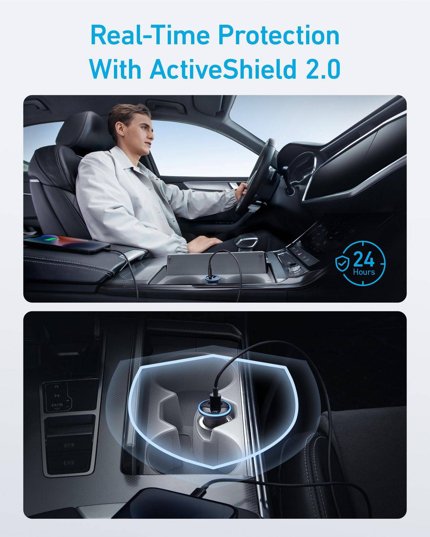 ANKER INNOVATIONS - Anker 323 - Auto-Netzteil - 52.5 Watt - 3 A - IQ 3.0, Fast Charge - 2 Ausgabeanschlussstellen (USB,-4
