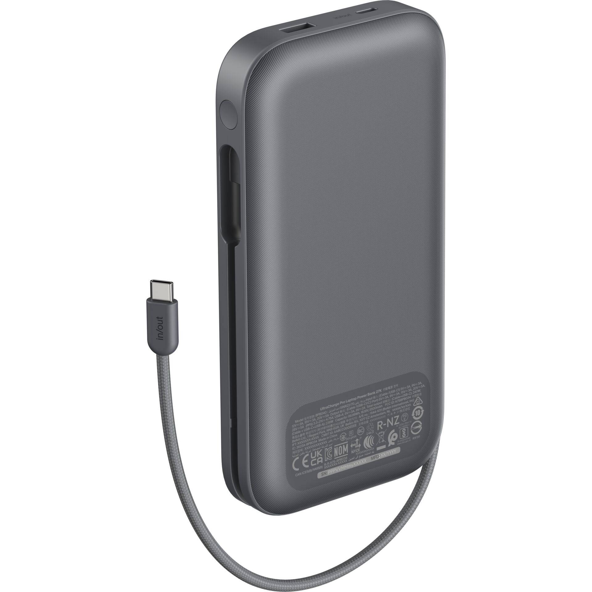 Belkin UltraCharge Pro - Powerbank - 27000 mAh - 140 Watt - Fast Charge, QC - 2 Ausgabeanschlussstellen (USB, USB-C)-3