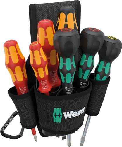 Wera Werkzeuge GmbH Schraubendrehersatz 9621 Belt Pouch Set 2 8-tlg.Schlitz/PH VDE WERA 05136033001-0