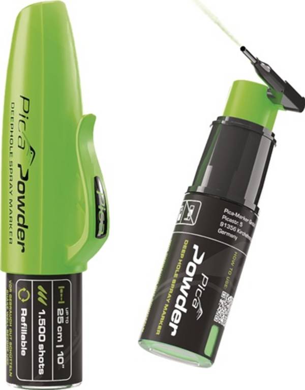 Spray-Marker Powder DeepHole grün-fluoreszierend Inh.20g f.tiefe Bohrlöcher PICA