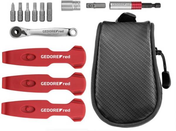 Werkzeugsatz Bike-Set Unterwegs 13-tlg.allgemeines Handwerk Tasche GEDORE RED