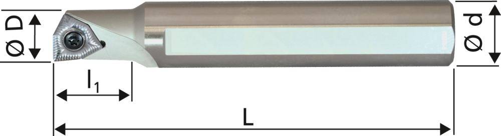 Dreh-Bohr-Halter links D11, 1,5xD f. WCHX 06 FORMAT-2