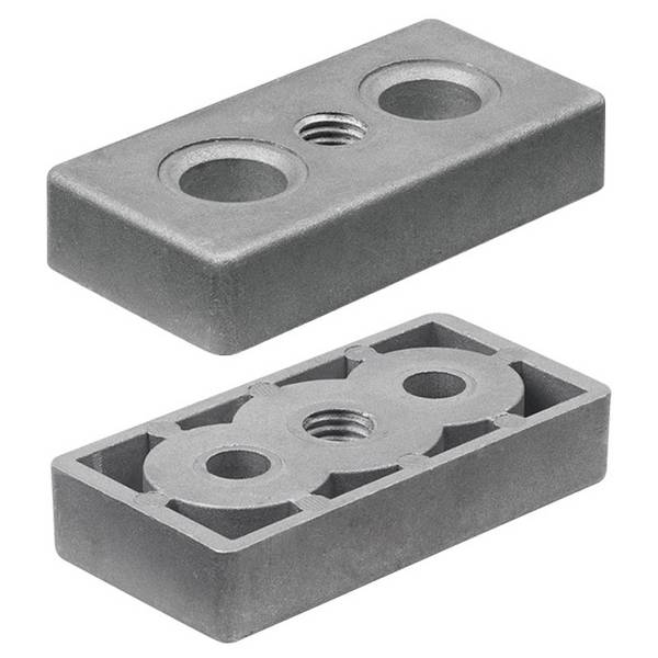 657.12-4040-M10-S Fußplatte schwarz 40x40 mm M10