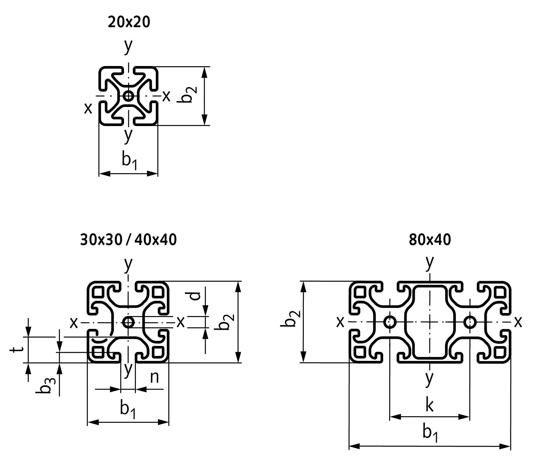 657.2-2020-1 K-Profil 20x20mm 1m Leicht Schwarz-1