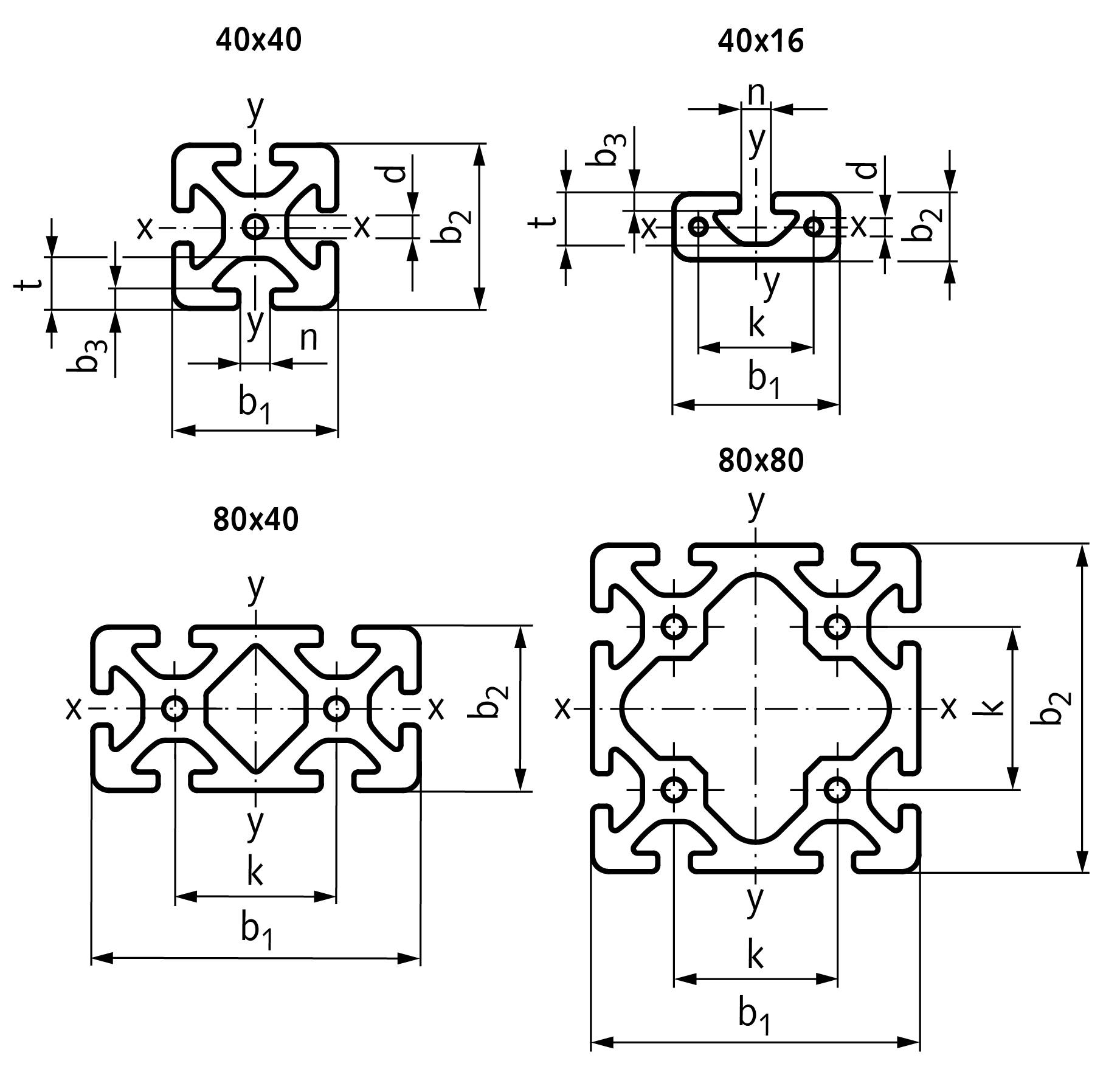 657.3-8080-1 K-Profil 80x80mm 1m Schwer Natur-1