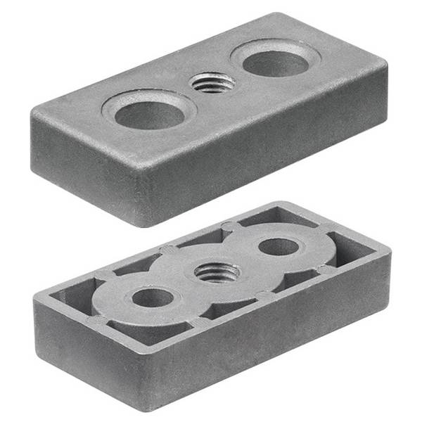 657.12-4080-M16 Fußplatte blank 40x80 mm M16