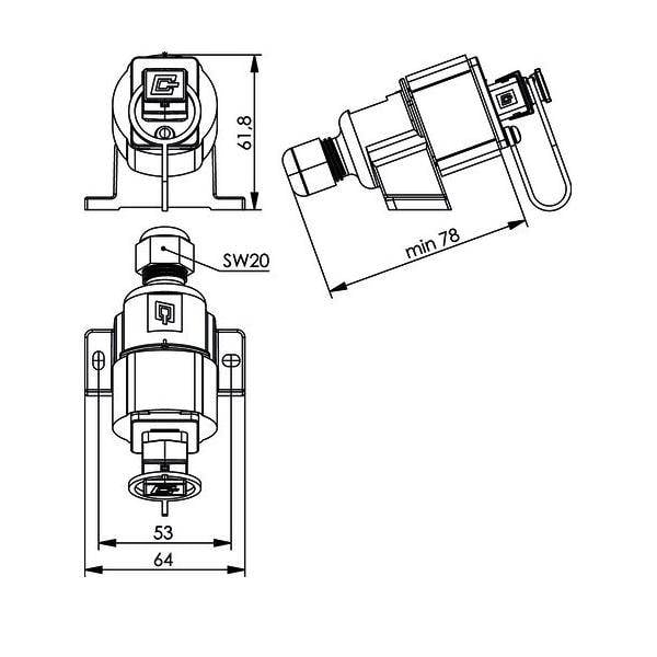Telegärtner STX V4 Aufputzdose 100007443-1
