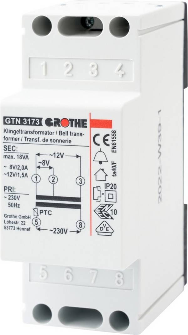 1St. Grothe GT 3173 Klingeltransformator 14073 GT3173