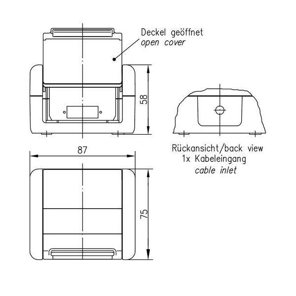 Telegärtner Anschlussdose IP44 AP 100022787-1
