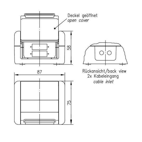 Telegärtner Anschlussdose IP44 AP 100022788-1
