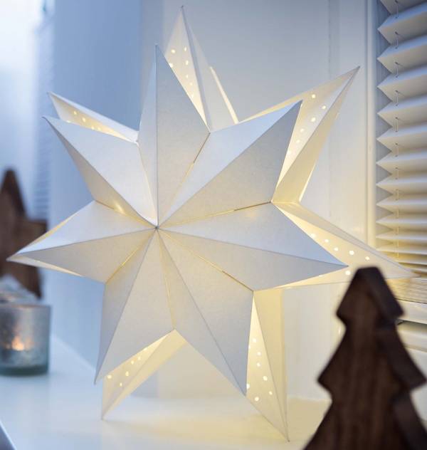 6 Stk. Hellum LED-Papierstern 578010