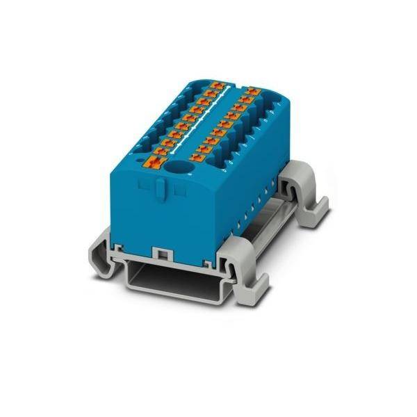 1St. Phoenix PTFIX 6/18X2,5-NS35A BU Verteilerblock Block mit waagerechter Ausrichtung und integrierter Einspeis-0